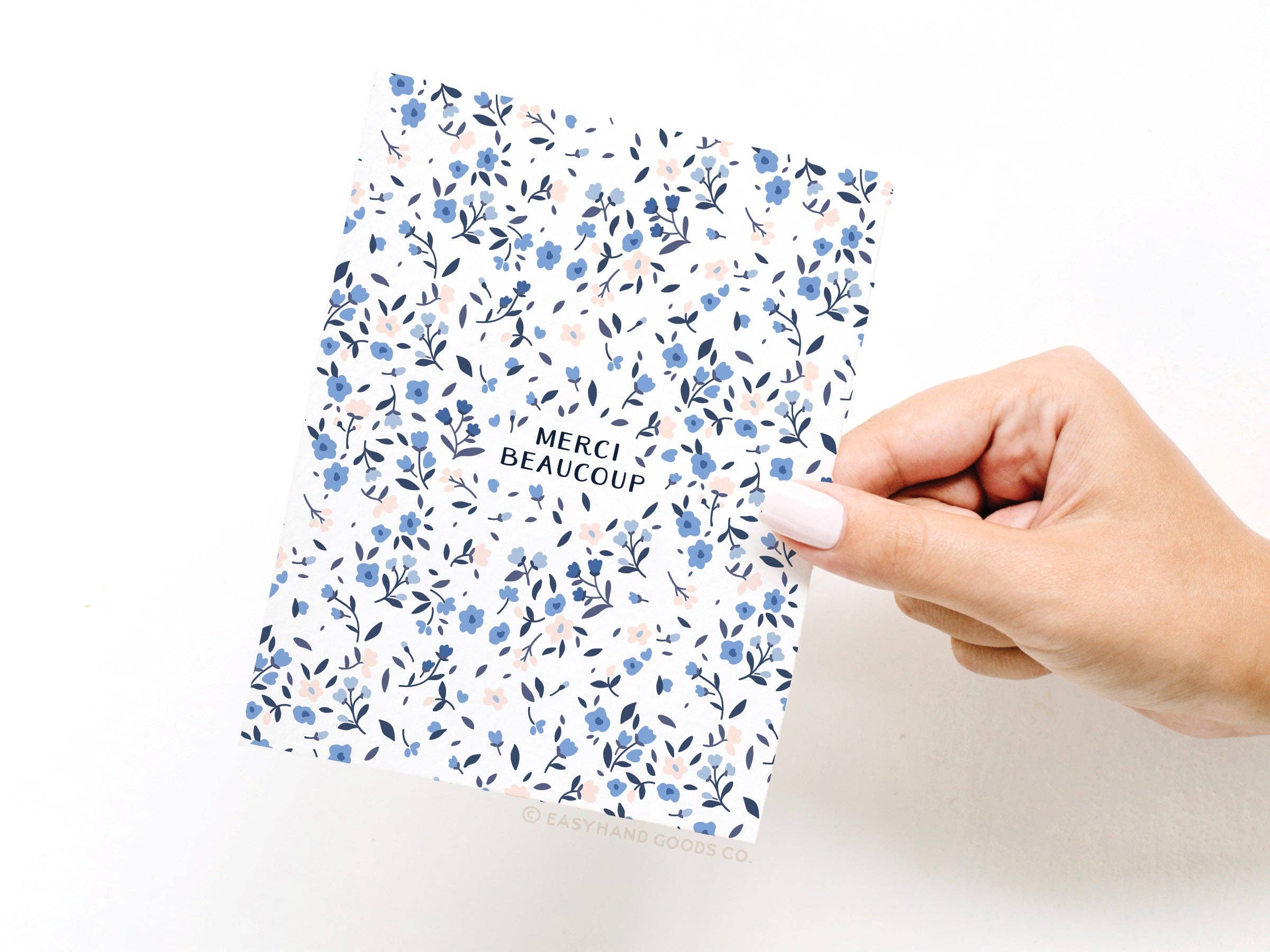 Easyhand Goods – formerly Onderkast - Wholesale Thank You Card - Merci Beaucoup Floral Greeting Card2