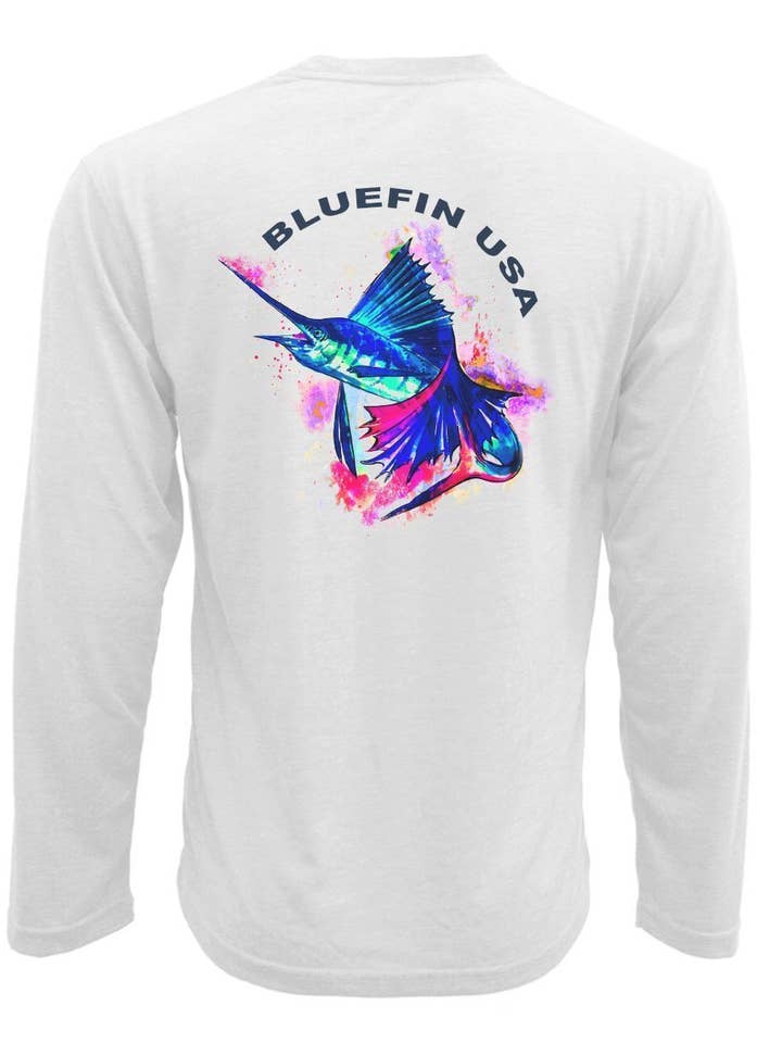 Rosa Skissad Sailfish Tech Tee för wholesale av Bluefin USA