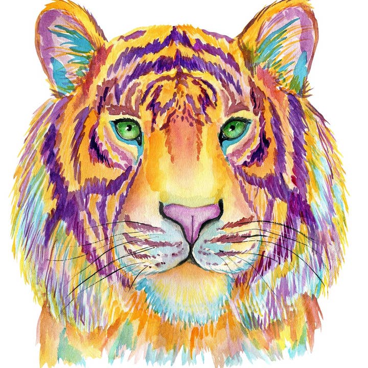 Watercolor Tiger DTF Transfer for wholesale by M2B Designs