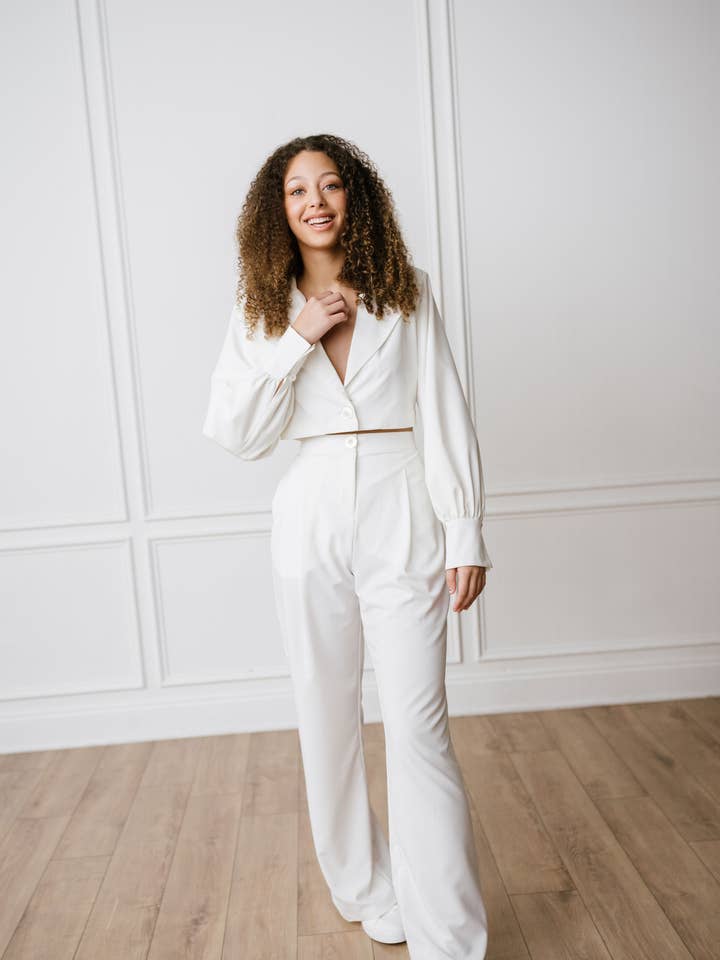 The Trouser (Ivory) for wholesale by FRST JOHN