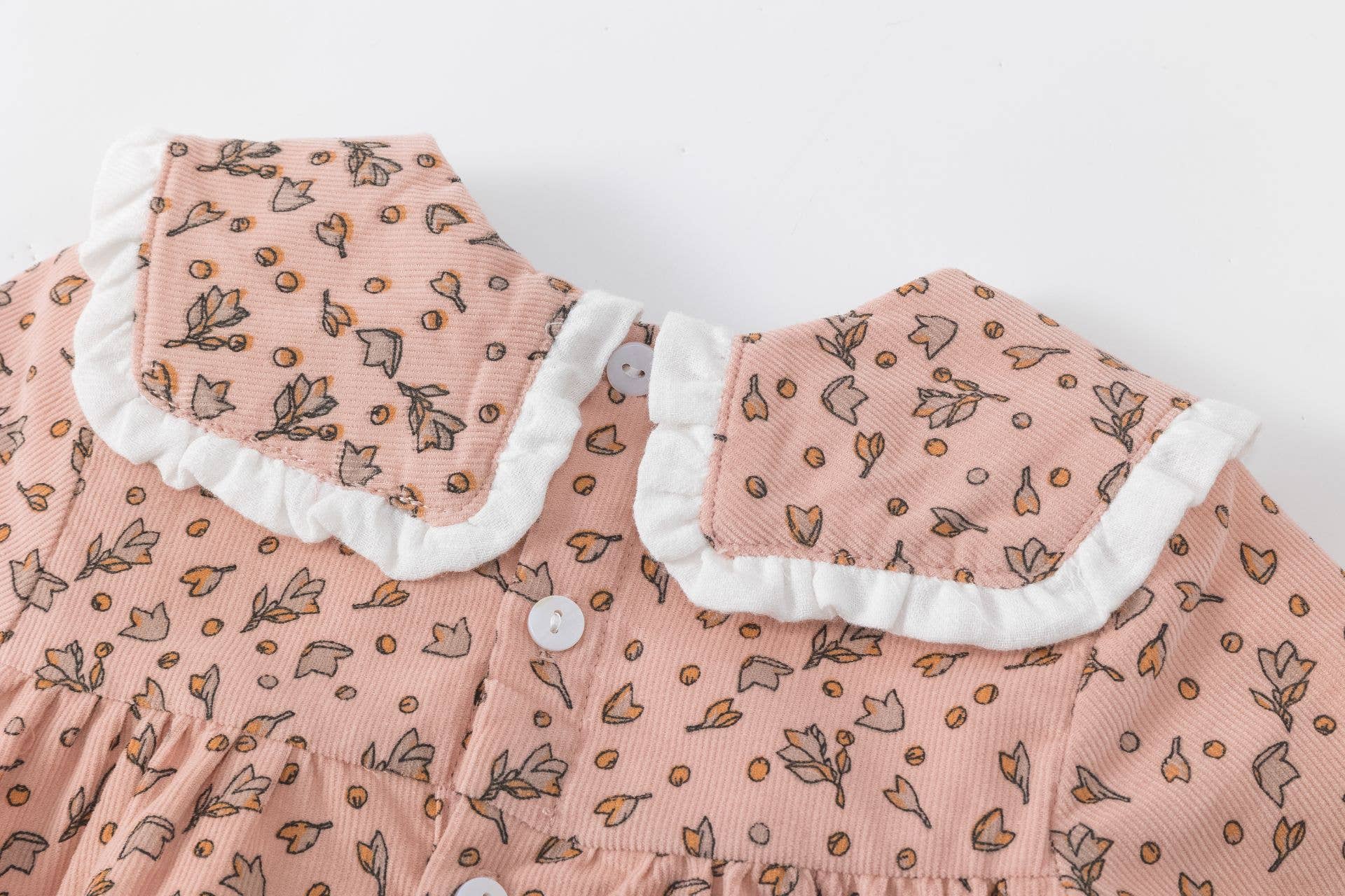 Newness Kids - Wholesale Jurk - Baby - Babyjurk met lange mouwen van micro-corduroy voor meisjes BGI955325