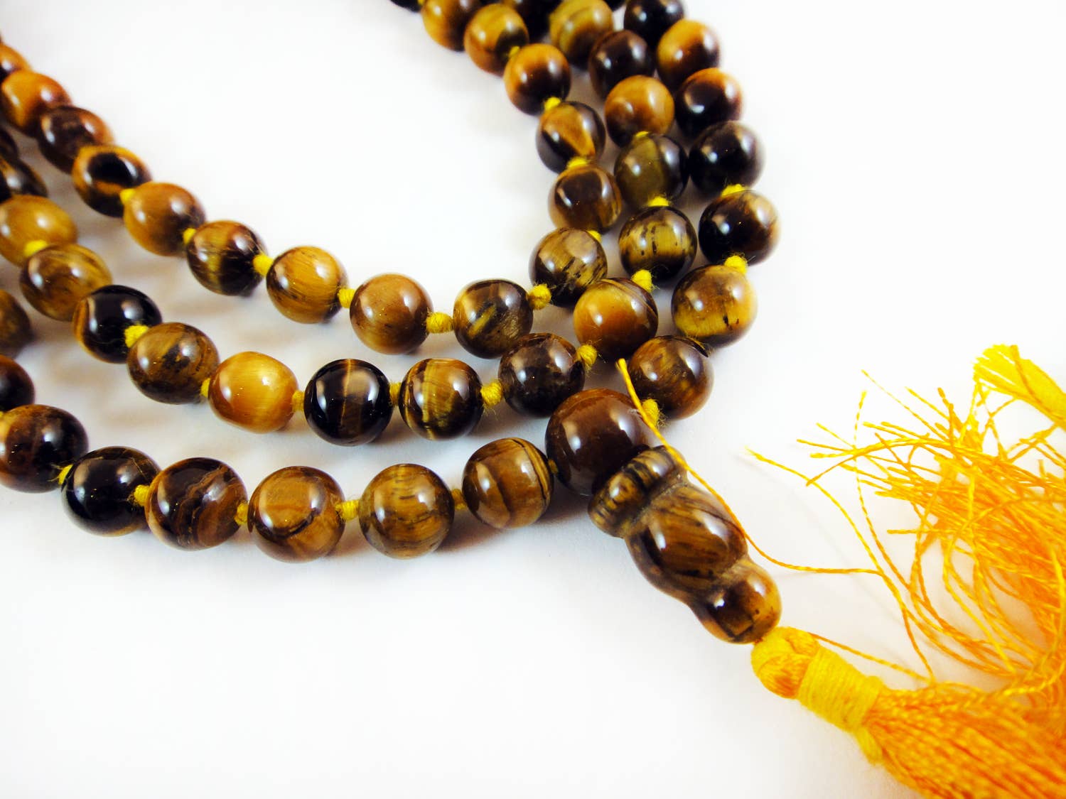 Tika - Wholesale Prayer Beads Necklace - Knotted Tigers Eye Mala2