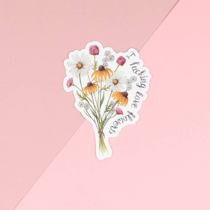 Naughty Florals - Wholesale Sticker - I Fucking Love Flowers Sticker2