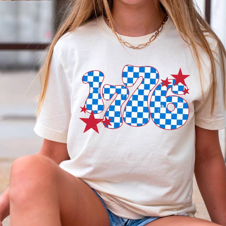 Shoppe SHC - Wholesale T-Shirt (Graphic) - Women's - USA Graphic Shirt | July 4th Graphic Tee | Gildan