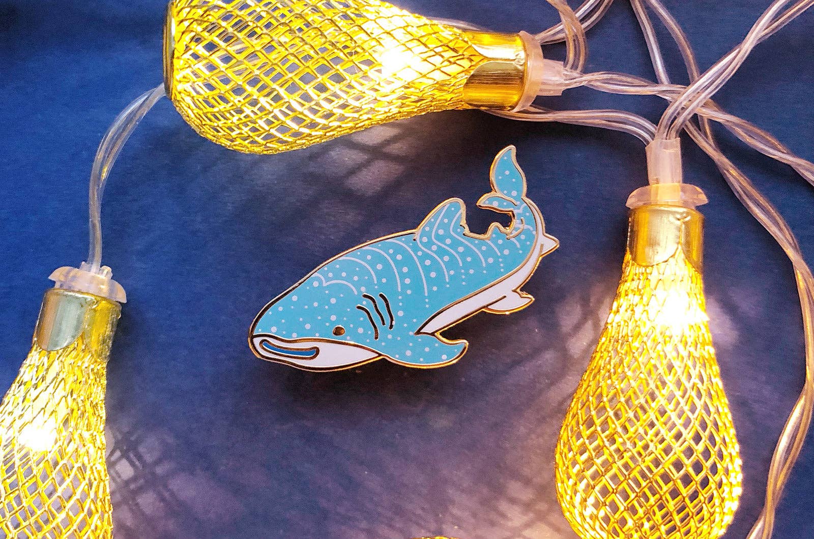 Alum and Ink - Wholesale Lapel Pin/Button - Happy Whale Shark Pin2