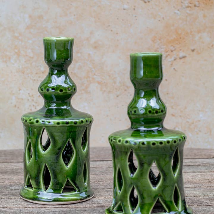 Moroccan Green Ceramic Candlestick Holder and other Purchase Wholesale geometric candle holder. Free Returns & Net 60 Terms on Faire trending on Faire.