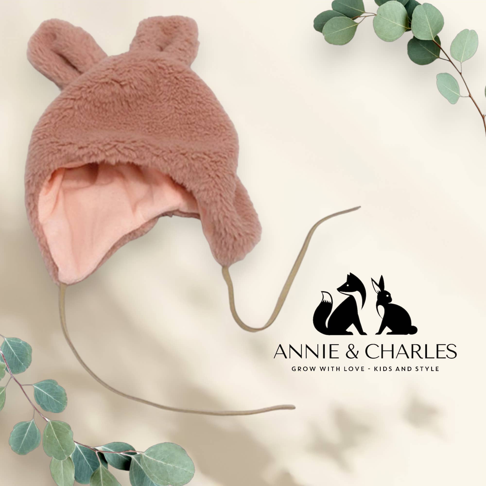 Annie & Charles – gorro de malha - Bebé por atacado – Gorro peludo coelhinho Annie & Charles®1
