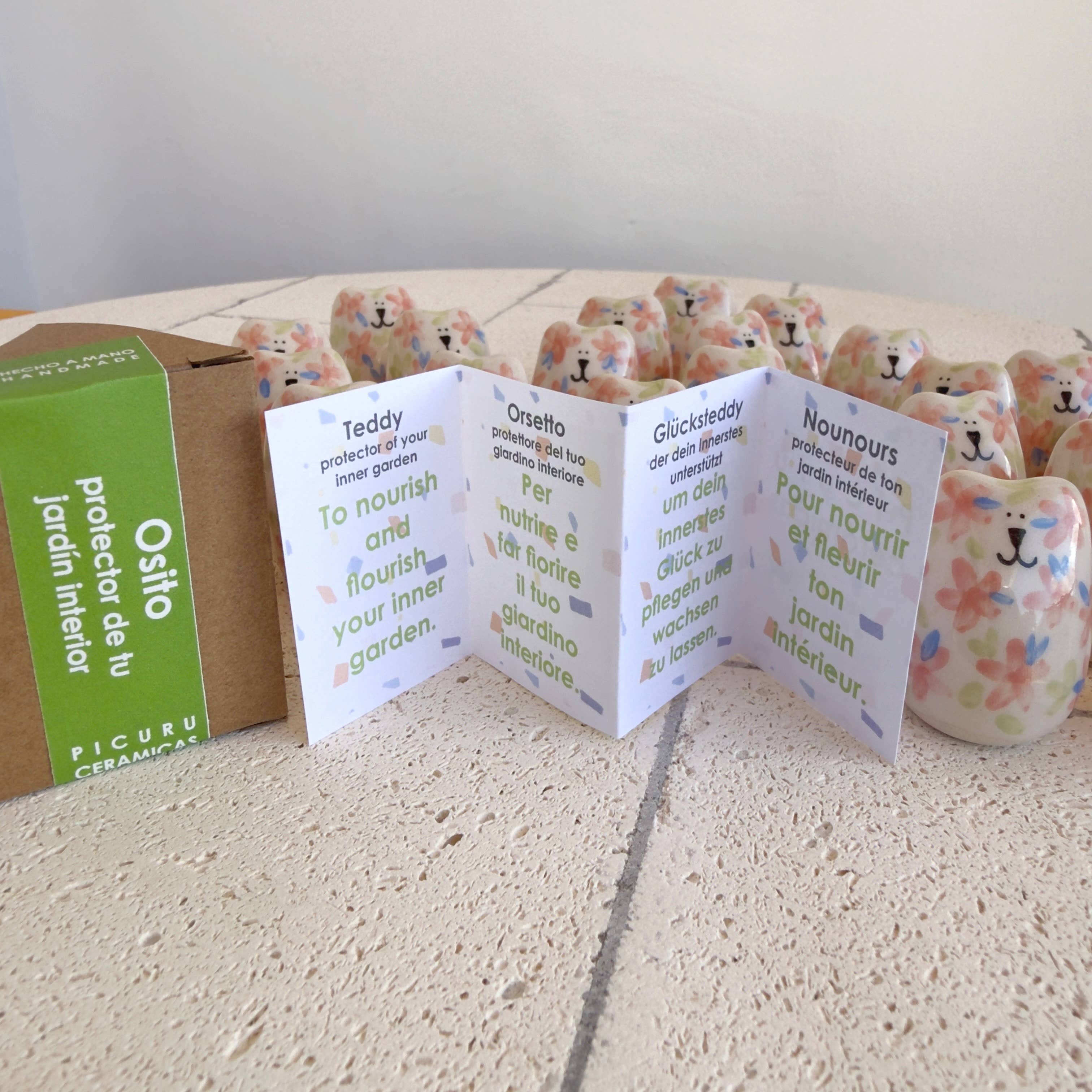 Picuru ceramicas - Wholesale Decorative Figurine - Amulet Little Bear protector of your inner garden, 5 languages6