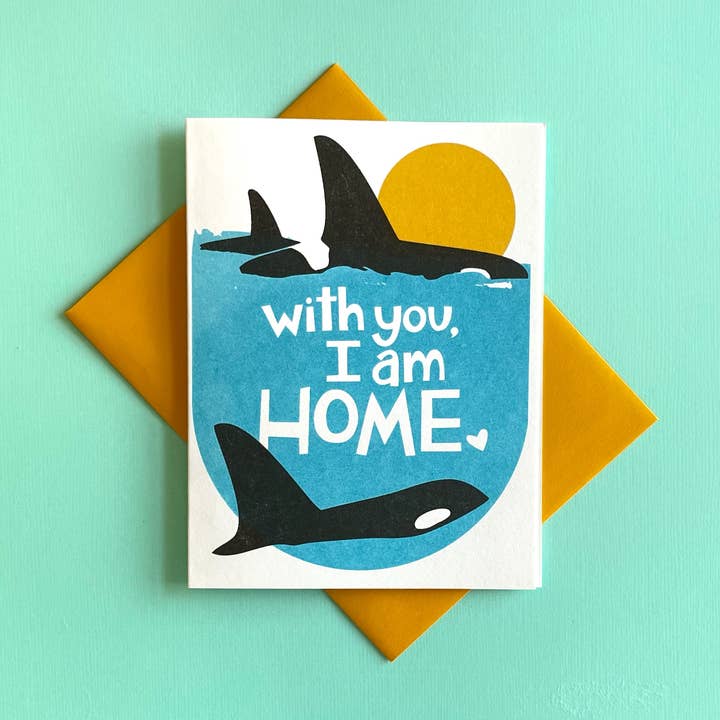Carte Orca Home - Risograph Love pour la vente par Pier Six Press