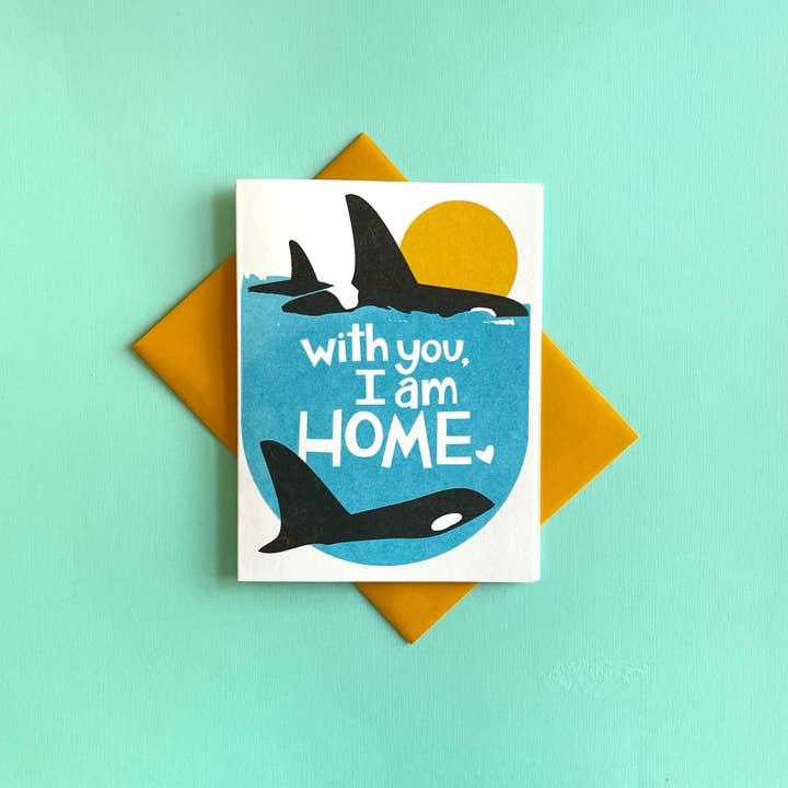 Pier Six Press - Vendita all'ingrosso Biglietti d'amore - Orca Home - Carta d'amore Risograph