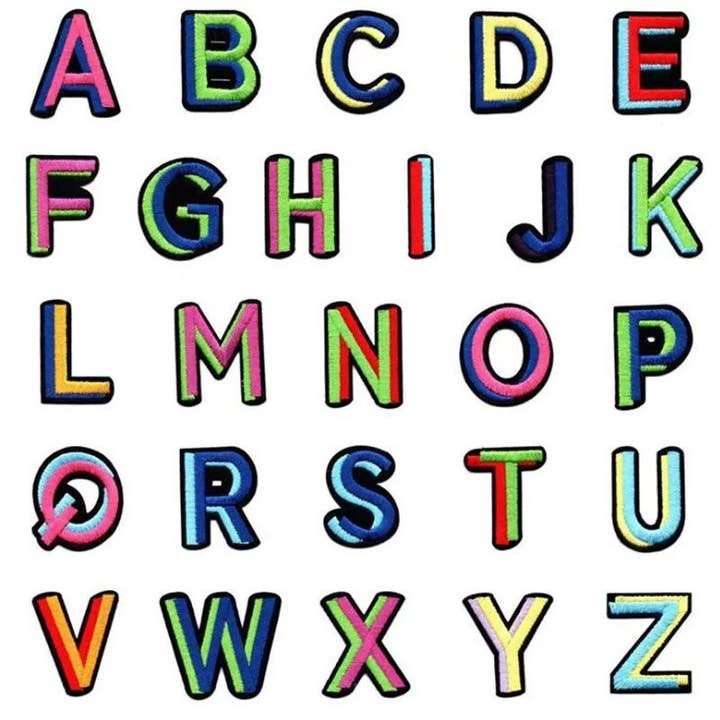 Raphael wonders - Wholesale Patch - Letter A Thru Z Multi-Color Alphabet Patches/Sew Or Iron On Patches/For Jacket/For Bag Patches/For Kids/Gifts/Initial Name2