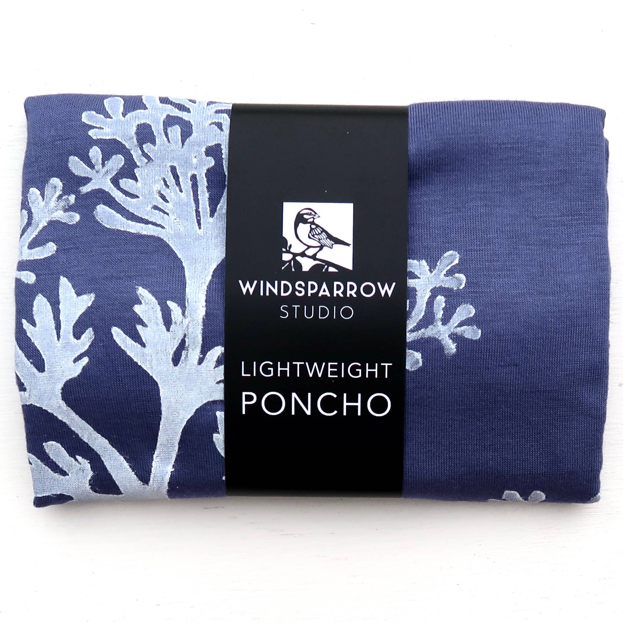 Windsparrow Studio - Wholesale Poncho - Women's - Lightweight Poncho - Parsley (white ink)2