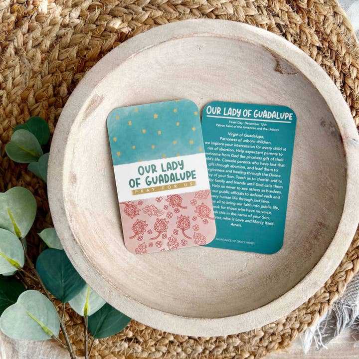 Our Lady of Guadalupe Prayer Card for wholesale by Abundance of Grace