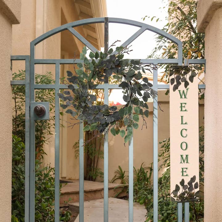 Larksilk – wholesale Wreath – 6PC 24" Eucalyptus Wreath | Handcrafted Greenery2