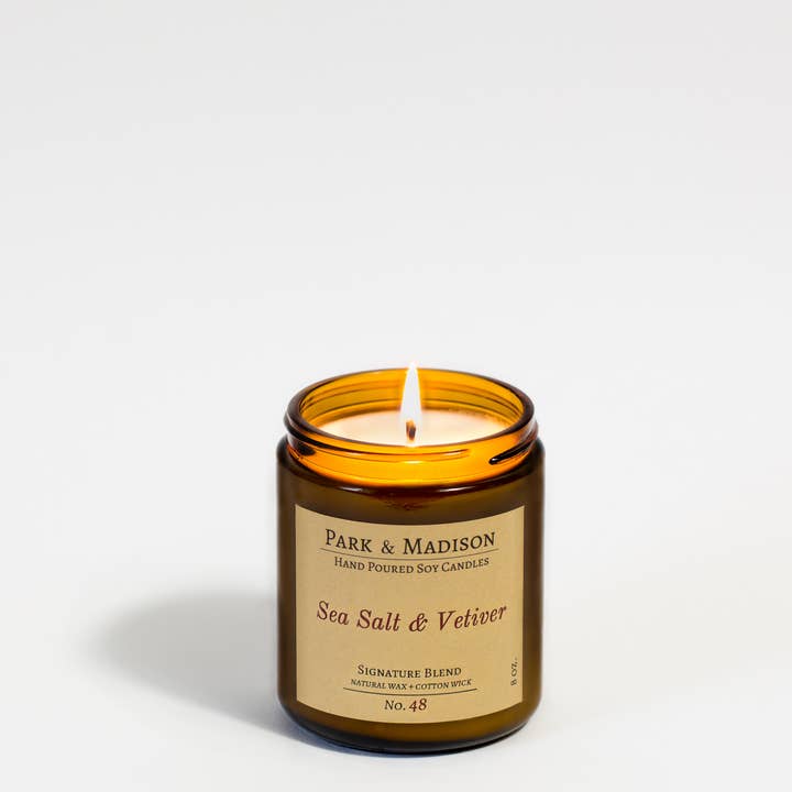 Park & Madison - Wholesale Jar/Filled Candle - Sea Salt & Vetiver Soy Candle