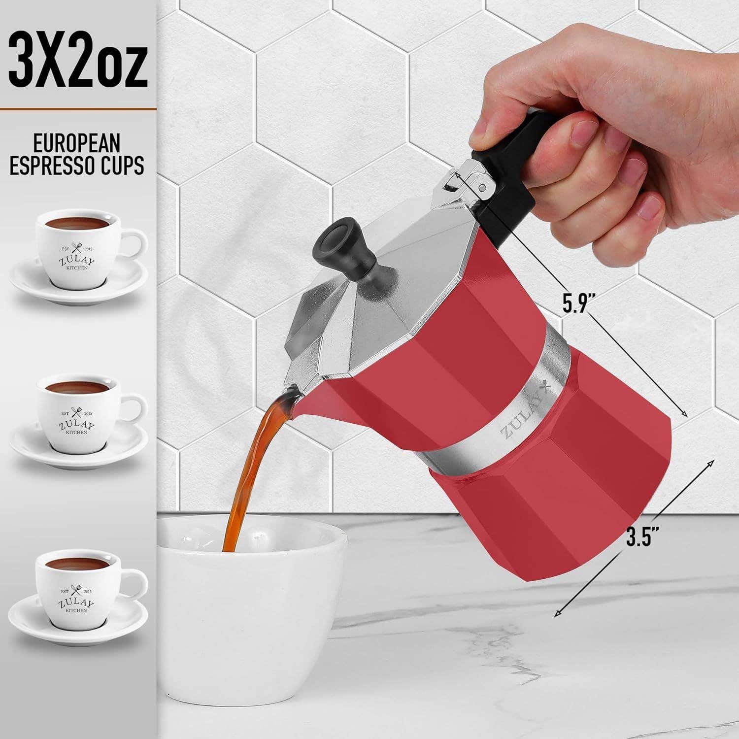 Zulay Kitchen – Großhandel Espressokocher – Moka Pot Espresso - Kubanische Kaffeemaschine5