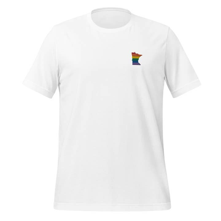 Minnesota Rainbow Broderet Unisex T-shirt for engroshandel hos Gay Pride Apparel