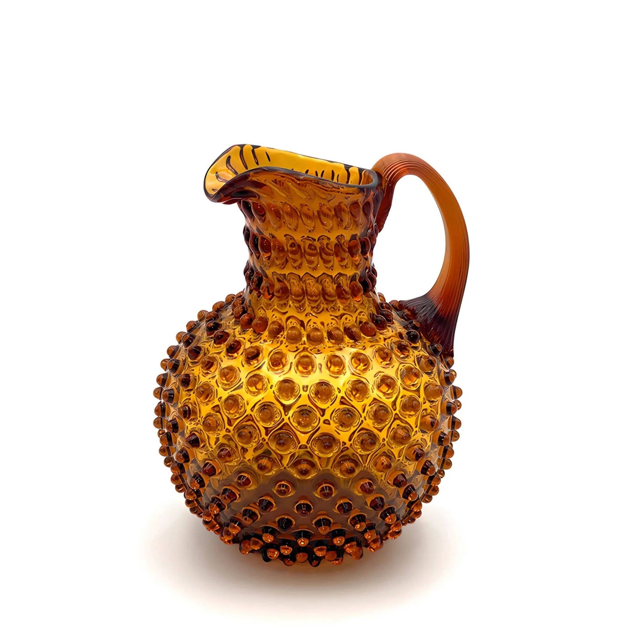 Maure Luxury Gifts - Venta al por mayor Jarras - Jarra de Vidrio con Tachuelas | Luz Azafrán | 2L | Jarra Vintage0