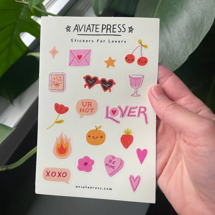Stickers for Lovers Sticker Sheet for wholesale by Aviate Press