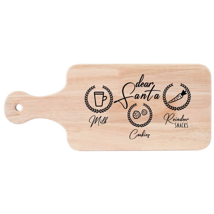 Plateau/planche en bois gravé pour biscuits au père Noël et lait pour la vente par Oh It's A Party