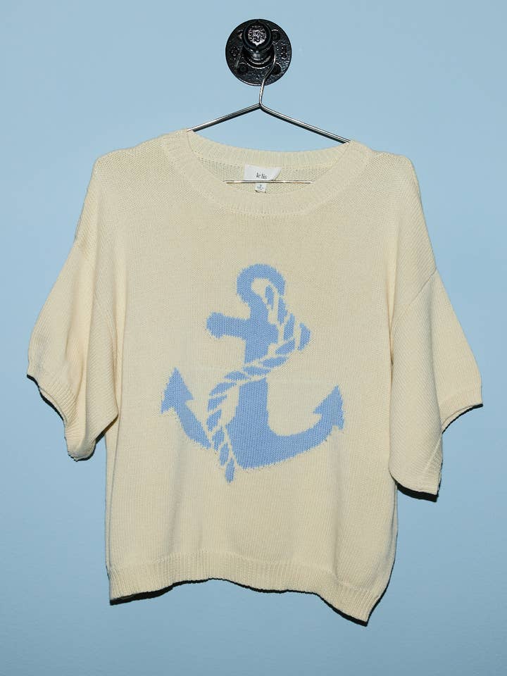 ROUND NECK SHORT SLEEVE SWEATER TOP for wholesale by LE LIS