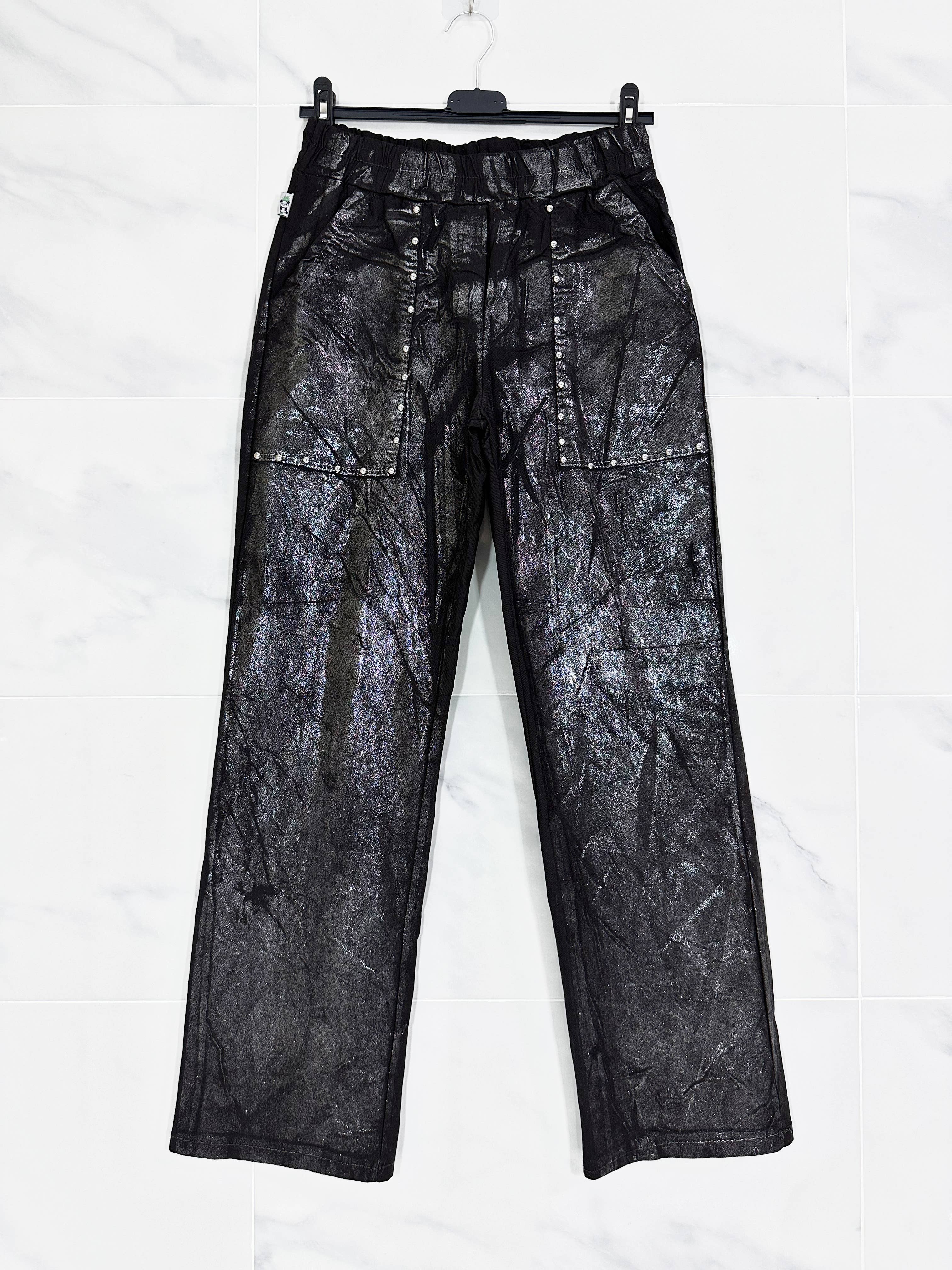 ZAFA PARIS - Wholesale Pants - Women's - 60F04P51 - Straight pants with elastic waistband, glitter11