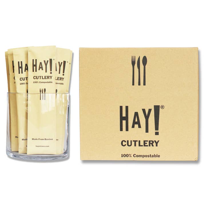 Wrapped Bamboo Cutlery Set - Full Case for wholesale by Hay Straws