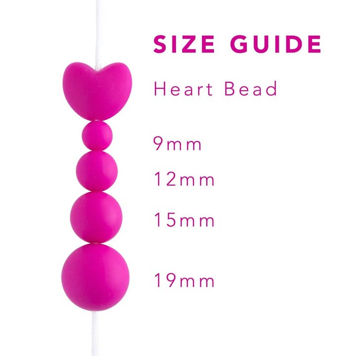 Cara & Co Silicone Craft Supply - Wholesale Beads - Heart Silicone Focal Beads8