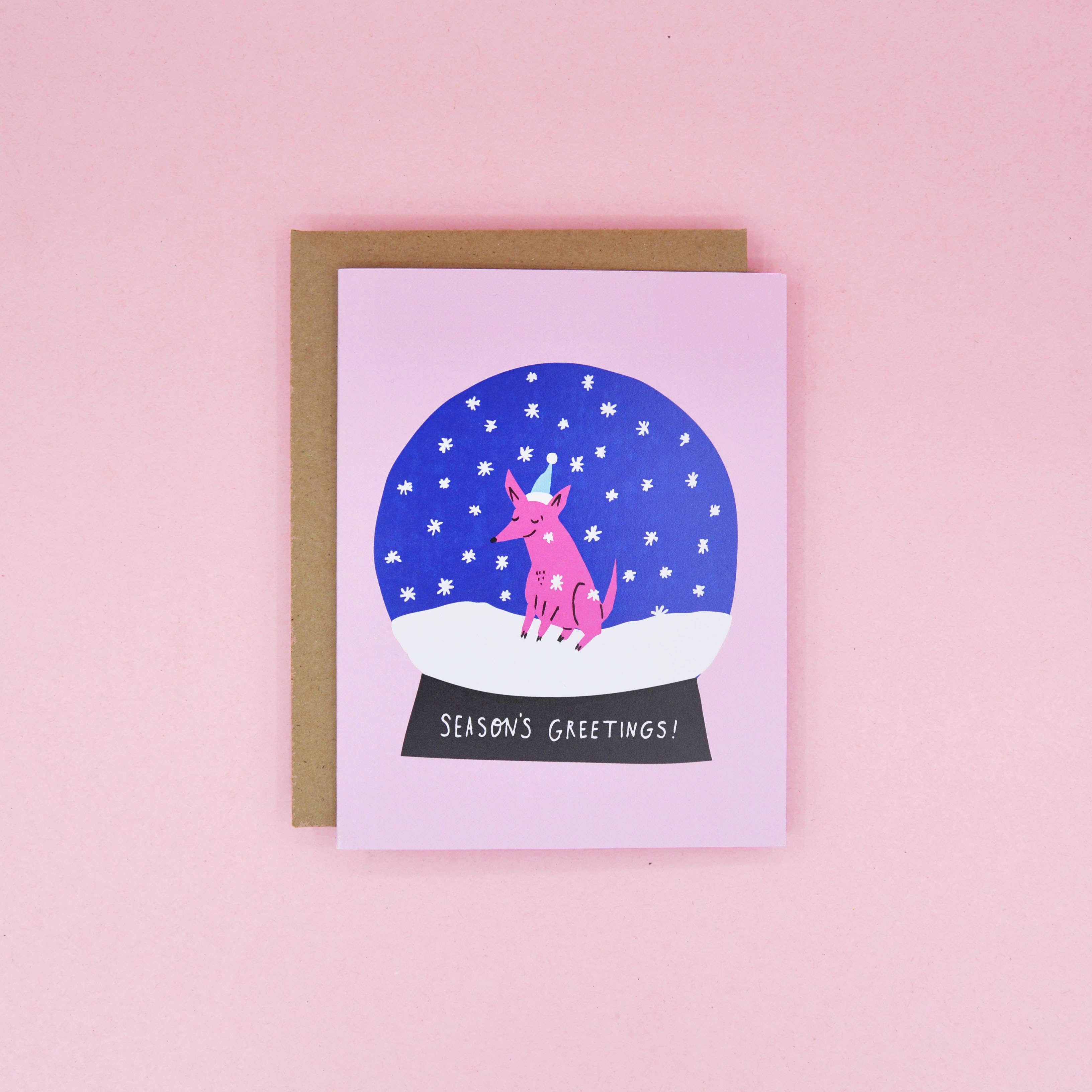 Badger & Burke - Wholesale Season's Greetings Card - Snow Globe - Holiday Card1