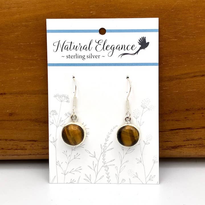 Tiger Eye Sterling Silver Dangle Earrings for wholesale by Women of the Cloud Forest