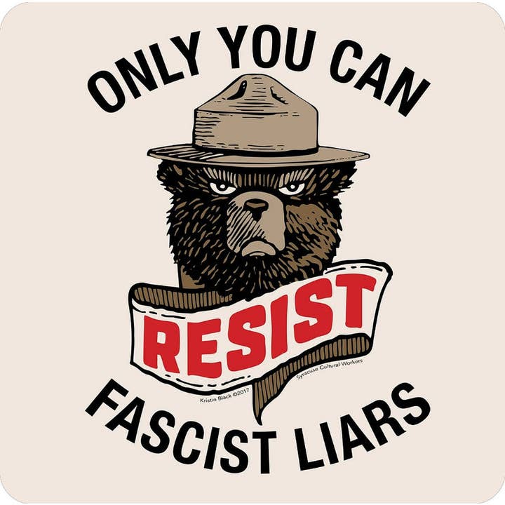 T-shirt - Resist Fascist Liars - Fitted Organic Cotton for wholesale by Syracuse Cultural Workers