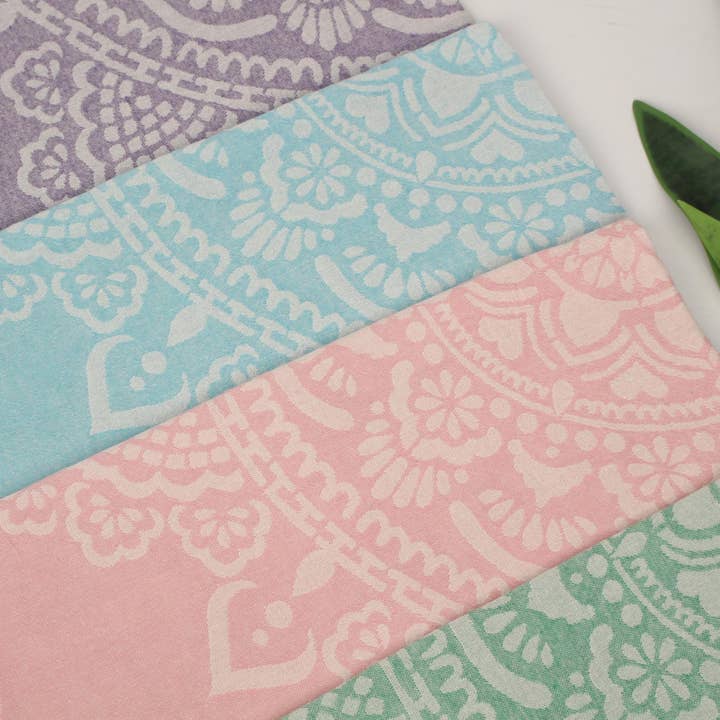 Elegant Turkish Towel Featuring Ornamental Floral Motif for wholesale by HERLOOM TOWELS