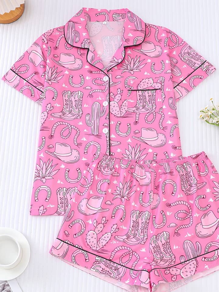 Cactus & Boots Cowgirl Pajama Set and other Purchase Wholesale western pjs. Free Returns & Net 60 Terms on Faire trending on Faire.
