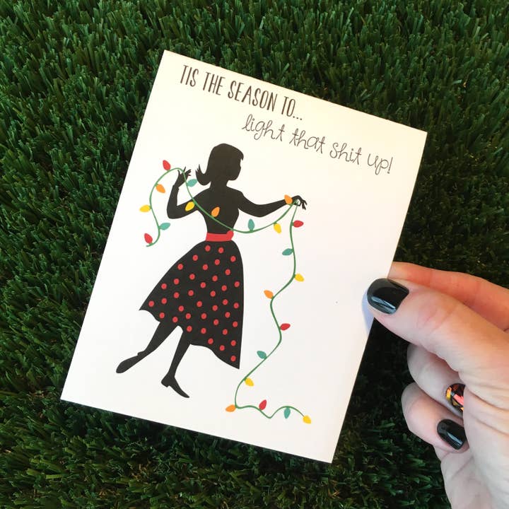 Tarjeta navideña divertida/Tarjeta navideña divertida/Tarjeta de Navidad divertida/Tarjeta navideña inapropiada/Tarjeta de vacaciones grosera/Tarjeta divertida de luces navideñas para venta al por mayor de Personal Paper Hugs