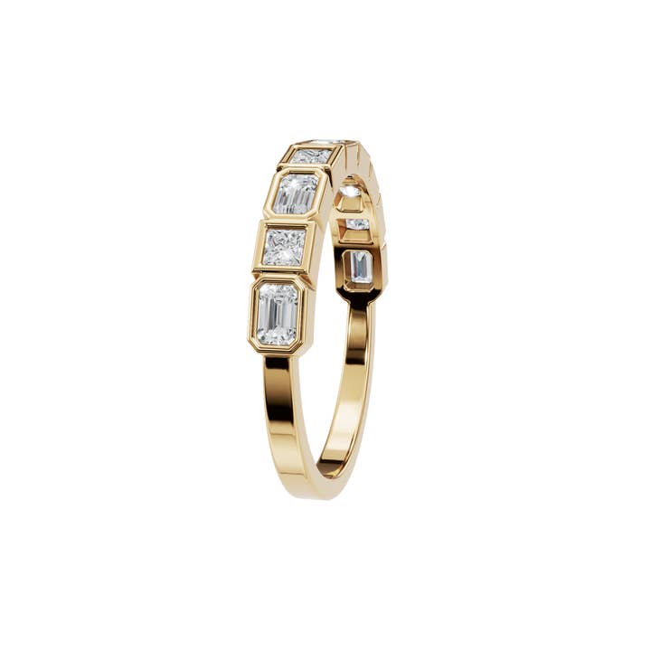 PureYou Jewelry - Wholesale Multi-Stone Ring - 14k Gold .60 Carat Lab Grown Diamond Half Eternity Band Ring1