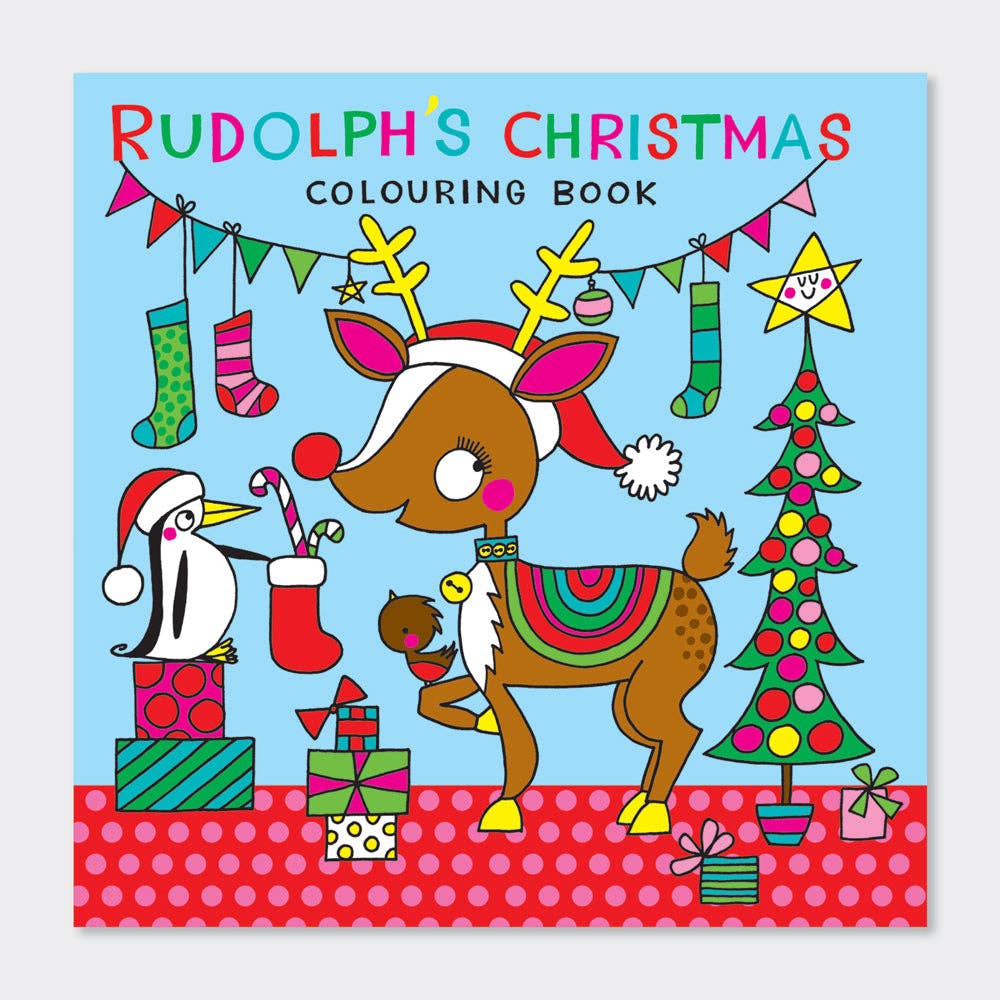 Rachel Ellen Designs – wholesale Colouring and activity book – kids and baby – Square Colouring Book - Rudolph's Christmas0