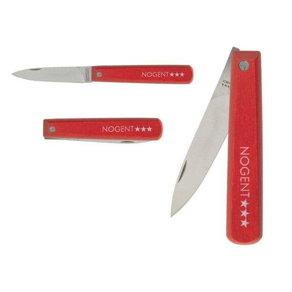 Coltello da cucina pieghevole Nogent 3 Étoiles lama liscia rossa 8 cm per la vendita all'ingrosso da parte di Nogent 3 Étoiles