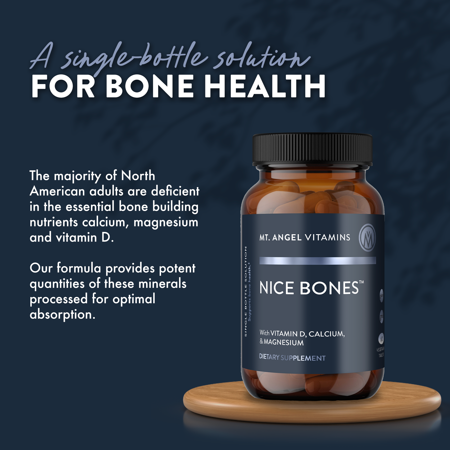 Mt. Angel Vitamins - Wholesale Oral Supplement/Vitamin - Mt. Angel Vitamins' Nice Bones - 60 Tablets3