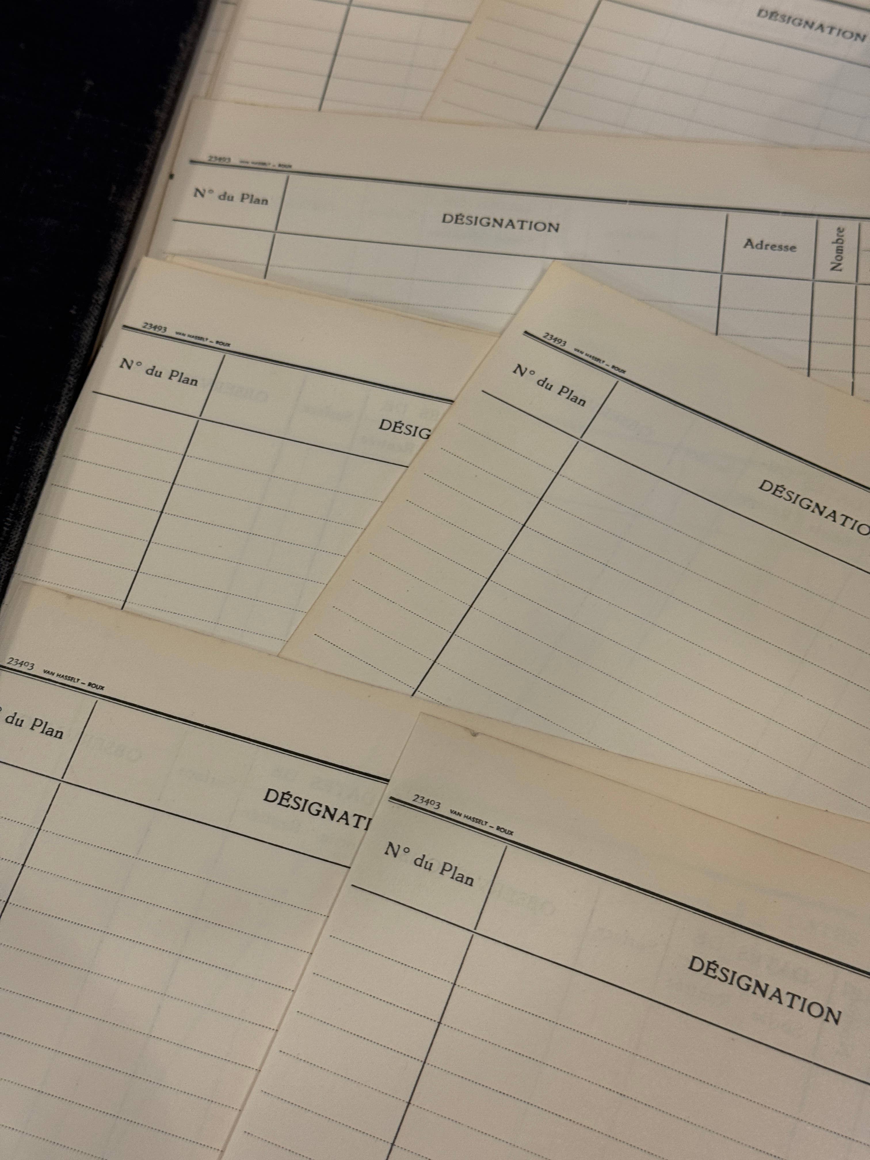 Monahan Papers – Engroshandel Display til forhandlere – Originale franske regnskabsbogsider fra 1850'erne, bundter sæt/53