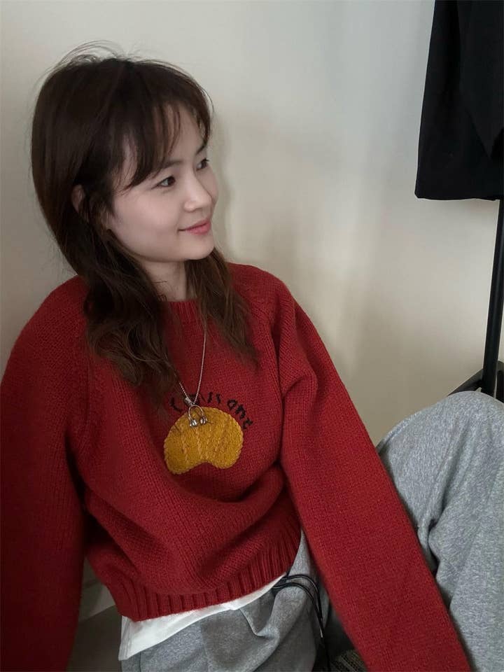 Marayn - Wholesale Knitted jumper – Women′s - Cute Korean Style Cartoon Letter Knit Sweater22