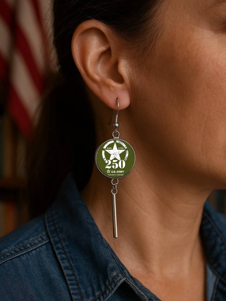 Military Bar Drop Earrings – 250th Anniversary Collection for wholesale by Ciao Bella Jewelry Inc