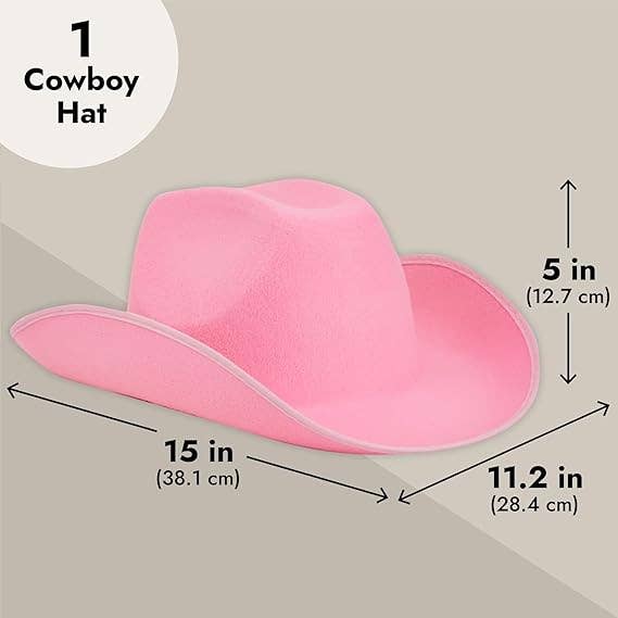 4E's Novelty - Wholesale Cowboy Hat - Women's - 4E's Novelty Cowboy Hat for Women & Men, Felt Cowgirl Hat for Adults, Western Party Dress Up Accessories (Pink)9