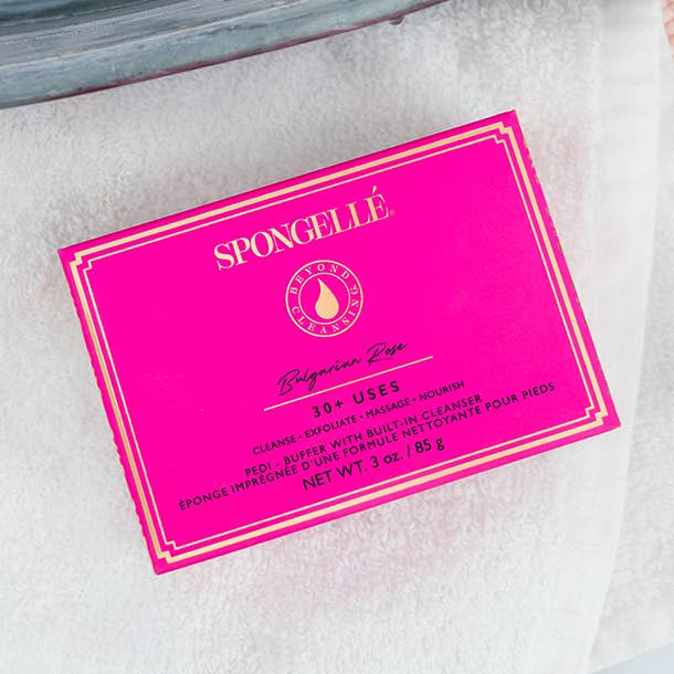 Bulgarian Rose Pedi Buffer | Bath & Body | Self-Care | Spa for wholesale by Spongellé | Christmas 2025 | Stocking Stuffers | Gifts