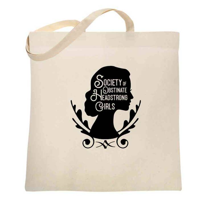 Sac fourre-tout Jane Austen de la Society of Obstinate Headstrong Girls pour la vente par Pop Threads