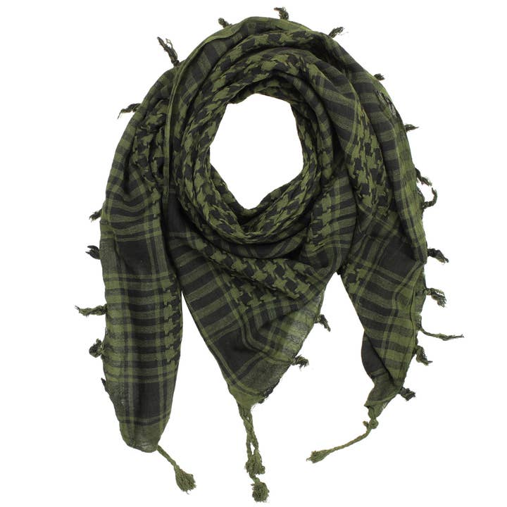 Palituch - Simply Woven Green-Olive Green - Black - Kufiya for wholesale by Tribal Trade GmbH