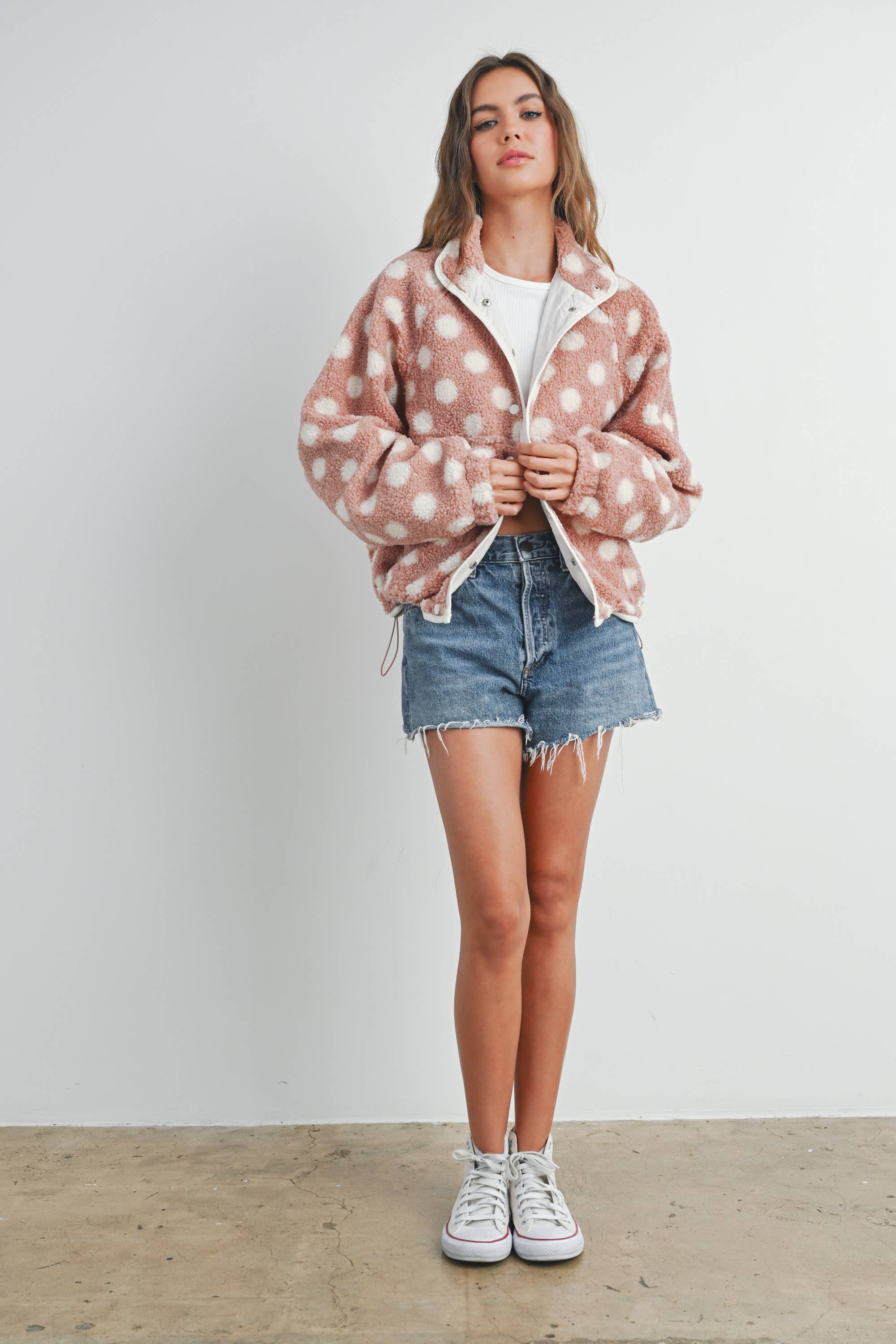 BUTTERMELON - Wholesale Jacket - Women's - Fall/Winter Polka Dot Button Down Jacket - BMJ742016