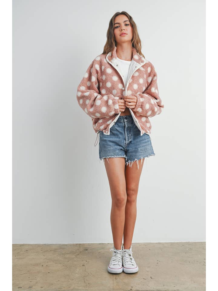 BUTTERMELON - Wholesale Jacket - Women's - Fall/Winter Polka Dot Button Down Jacket - BMJ742016