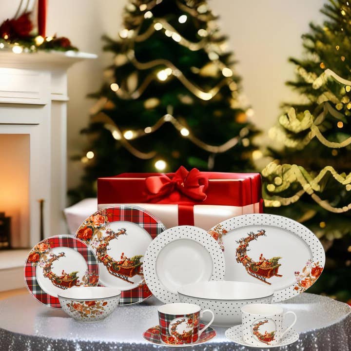38-piece porcelain set Santa Claus 2024 for wholesale by MT TRADE