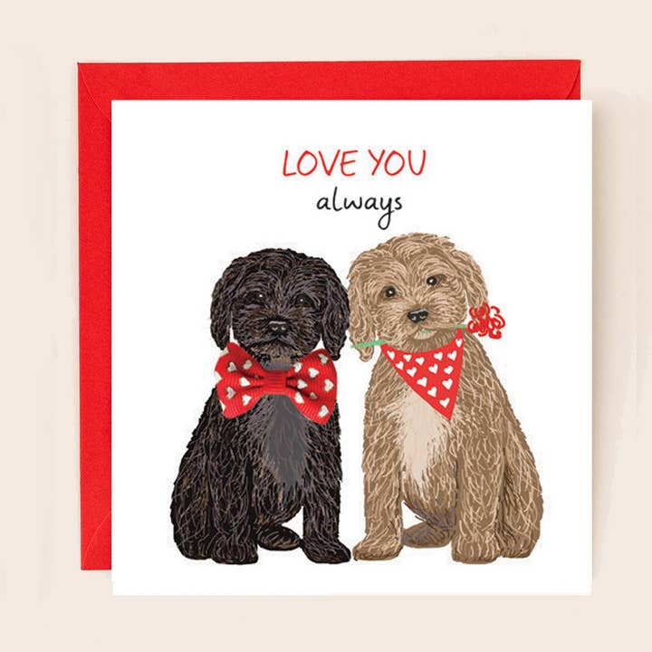 Valentines Card Love You Cockapoos/ Cavapoos for wholesale by Apple & Clover