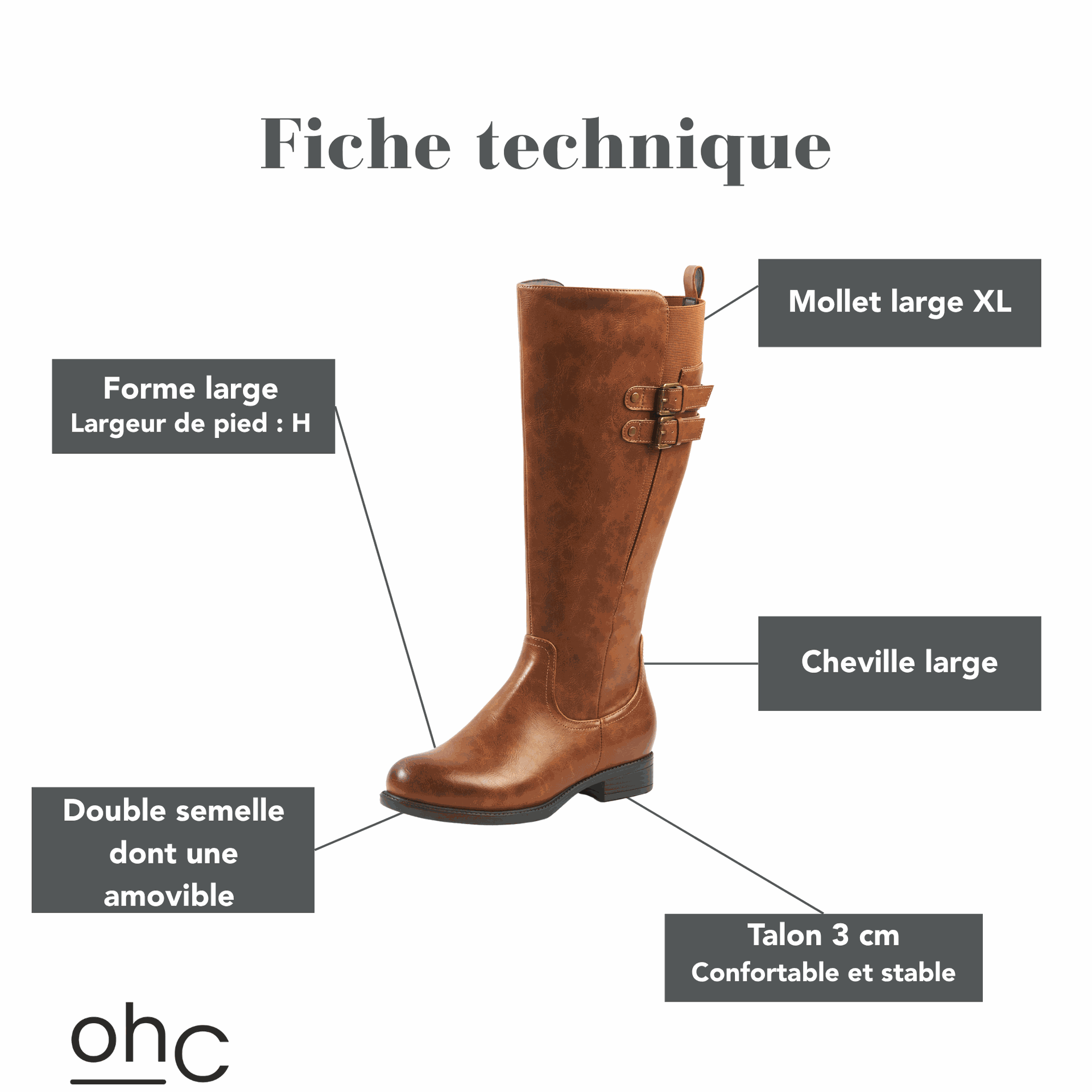 Gabylou - Wholesale Boots - Women's - XL boots for wide calves - Banana model11